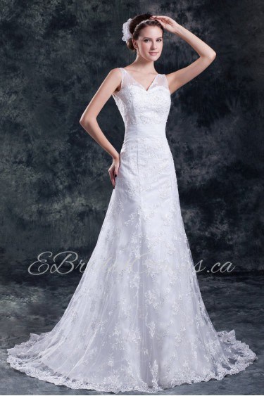 Lace A Line Gown with Straps