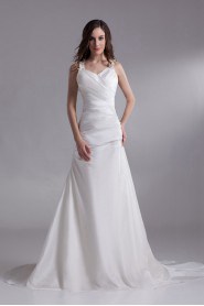 Satin Straps A Line Gown