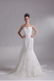 Taffeta Sweetheart Mermaid Gown with Embroidery
