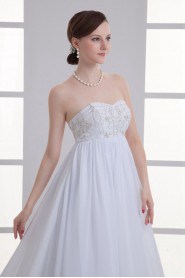 Chiffon Sweetheart Column Gown with Embroidery