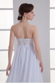 Chiffon Sweetheart Column Gown with Embroidery