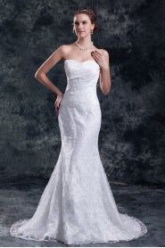 Lace Sweetheart Sheath Gown with Embroidery