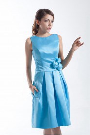Satin Jewel Knee Length Dress