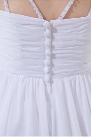 Chiffon V Neckline Knee Length Dress with Sequins