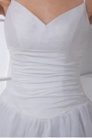 Chiffon Sheath Tea-Length Dress with Embroidery