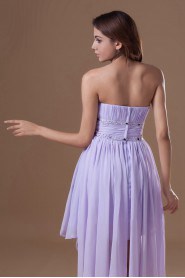 Chiffon Strapless Ankle-Length Dress with Embroidery