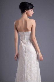 Lace Strapless Column Dress with Sash