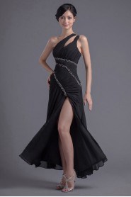 Chiffon Asymmetrical Sheath Ankle-Length Dress with Sequins