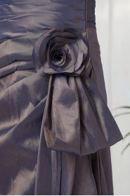 Taffeta Strapless Sheath Dress with Hand-made Flower