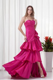 Taffeta Sweetheart A Line Dress with Gathered Ruched Bodice