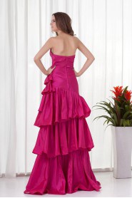 Taffeta Sweetheart A Line Dress with Gathered Ruched Bodice