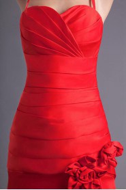 Satin Sheath Dress with Directionally Ruched Bodice