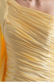 Silk Asymmetrical Sheath Dress with Directionally Ruched Bodice