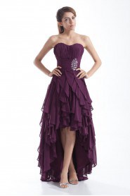 Chiffon Sweetheart Ankle-Length A Line Dress with Embroidery