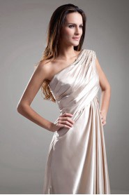 Silk Asymmetrical A Line Dress with Embroidery