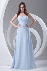 Chiffon Sweetheart A Line Dress with Directionally Ruched Bodice