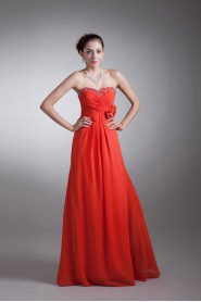 Chiffon Sweetheart Coloum Dress with Sequins