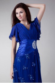 Lace V-Neck Dress with Embroidery