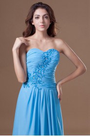 Chiffon Sweetheart A Line Dress with Embroidery
