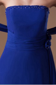 Chiffon Strapless Column Dress with Sequins