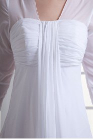 Chiffon Strapless Empire Gown with Three-quarter Sleeves