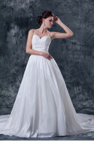 Satin Tulle Sweetheart A-Line Dress with Embroidery
