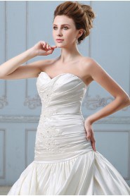 Satin Sweetheart Ball Gown with Embroidery
