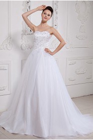 Satin and Tulle Sweetheart A-line Dress