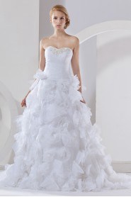 Satin and Organza Sweetheart Ball Gown