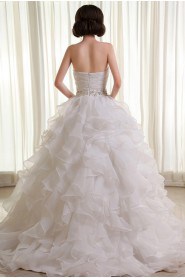 Organza Sweetheart Ball Gown with Beaded and Ruffle