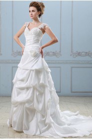 Taffeta and Lace Sweetheart Ball Gown with Embroidery