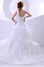 Organza One-Shoulder Ball Gown