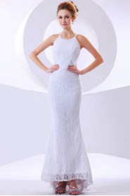 Lace Halter Neckline Ankle-Length Mermaid Dress with 