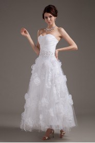 Organza Sweetheart Ankle-Length A-Line Dress