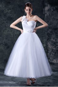 Organza One-Shoulder Ankle-Length Ball Gown