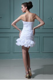 Taffeta Strapless Short Dress with Ruffle