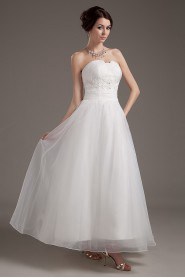 Satin and Organza Sweetheart Ankle-length Ball Gown