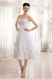 Tulle and Charmeuse Sweetheart Short A-line Dress