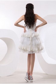 Yarn Strapless Short A-line Dress with Embroidery 
