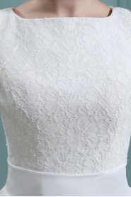 Taffeta Bateau Neckline Short A-line Dress with Embroidery