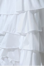 Taffeta Strapless Ankle-Length A-line Dress with Ruffle