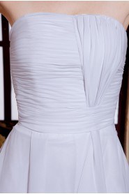 Chiffon Strapless Short A-line Dress with Ruffle