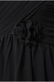 Chiffon V-Neckline Floor Length A-line Dress with Hand-made Flower