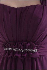 Chiffon Straps Neckline Floor Length Column Dress with Ruffle