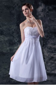 Organza and Taffeta Sweetheart Short A-Line Dress with Embroidery 