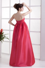 Taffeta Sweetheart Floor Length A-line Dress with Embroidery 