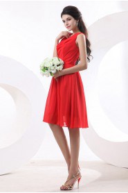 Chiffon V-Neckline Short A-line Dress