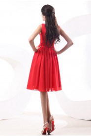 Chiffon V-Neckline Short A-line Dress