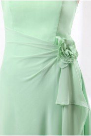 Chiffon Strapless Short A-line Dress with Flowers