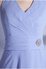 Chiffon Halter Neckline Short Dress with Embroidery 